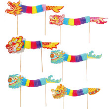 6 Pcs Paper Dragon, Chinese New Year Decorations 2026, New Year DIY Paper Dragon Dance Garland, Spring Festival for News Years Party Supplies, Spring
