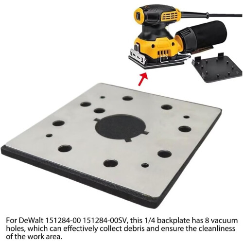 Sander Backing Plate 1/4 Sheet Pad Replacement for Black and Decker BD5000 BD2711 Dust Collection 1