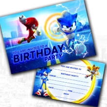 Sonic Party Invitations & Envelopes Birthday Invites (WRITE ON) (Pack of 12)
