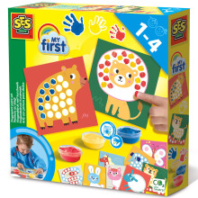 SES Creative My First - Fingerprint Paint Art Fun Painting Set for Kids, Set Contains 3 Colours of Finger Paints, 10 Colouring Sheets, Ideal for Ages
