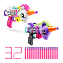 XSHOT Blastercorn 2-Pack by ZURU – Unicorn-Themed Dart Blasters in White & Purple with Flapping Wings, 32 Air Pocket Darts & 90ft Range, Outdoor Toy