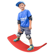 ZONEKIZ Balance Board Kids Wobble Board, Sensory Training Rocking Toy for Children, Nursery Toy, for Ages 3-6 Years, 82 x 27.5 x 19.5cm - Red