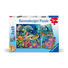 Ravensburger Underwater Sealife Adventure 3x 49 Pieces Jigsaw Puzzles for Kids Age 5 Years Up