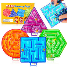 Sensory Fidget Toys for Kids: 4 Pack Maze Sensory Toys for Autism - Squishy Fidget Toys with Filled Goo for Calming Down - Fidgets for Kids Easter Ba