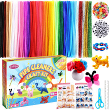 800PCS Pipe Cleaners for Craft, Pipe Cleaners with 20 Designs Instruction