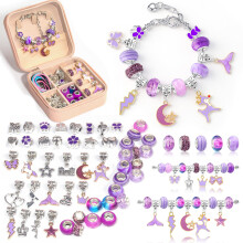 ManyRICE Jewellery Bracelet Making Kit, 68 PCS DIY Charm Bracelet Making Kit for Girls, A Perfect Birthday Gifts for Girls Age 6 7 8 9 10, with Porta
