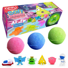 ZIMPLI - 3 x Large 100g Alien Surprise Baff Bombz, 1 of 6 Alien Toys to Collect, One per Bath Bomb, Birthday Gift for Kids, Bath Toy, Stocking Filler