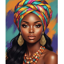 NEWENMO Beautiful Woman Paint by Numbers for Adults,Black Woman Painting by Number Kit,Paint by Numbers Kits 40x50cm,Digital Oil Painting,DIY Acrylic