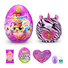 Rainbocorns Wild Heart Surprise (Zebra) by ZURU – Collectible Plush Toy with Surprises, Mystery Egg for Girls & Boys Ages 3+
