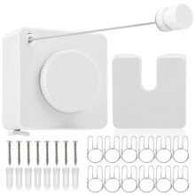 Retractable Clothesline Heavy Duty 15.75 Ft Stainless Steel Wall Mounted Indoor Outdoor Laundry Drying Line