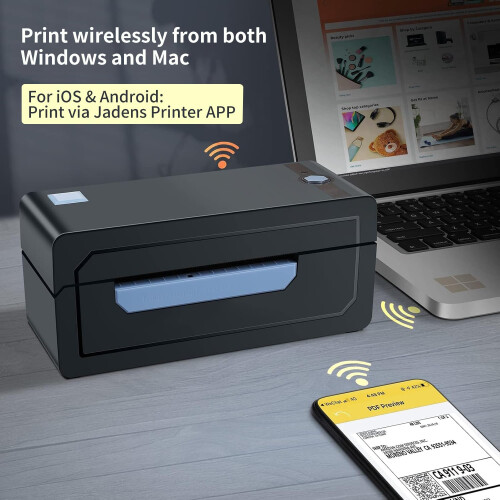 JADENS Bluetooth Thermal Label Printer, 4x6 Shipping Label Printer, 1