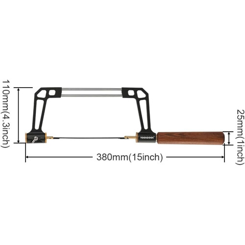 Coping Saw with 360 Blade Rotation, Adjustable Aluminum Frame, Hardwood Handle, Multiple TPI Blades 1