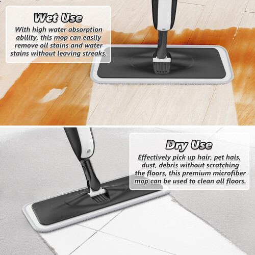 Microfiber Spray Mops for Floors Cleaning - Floor Mop with 4 Reusable Pads 2