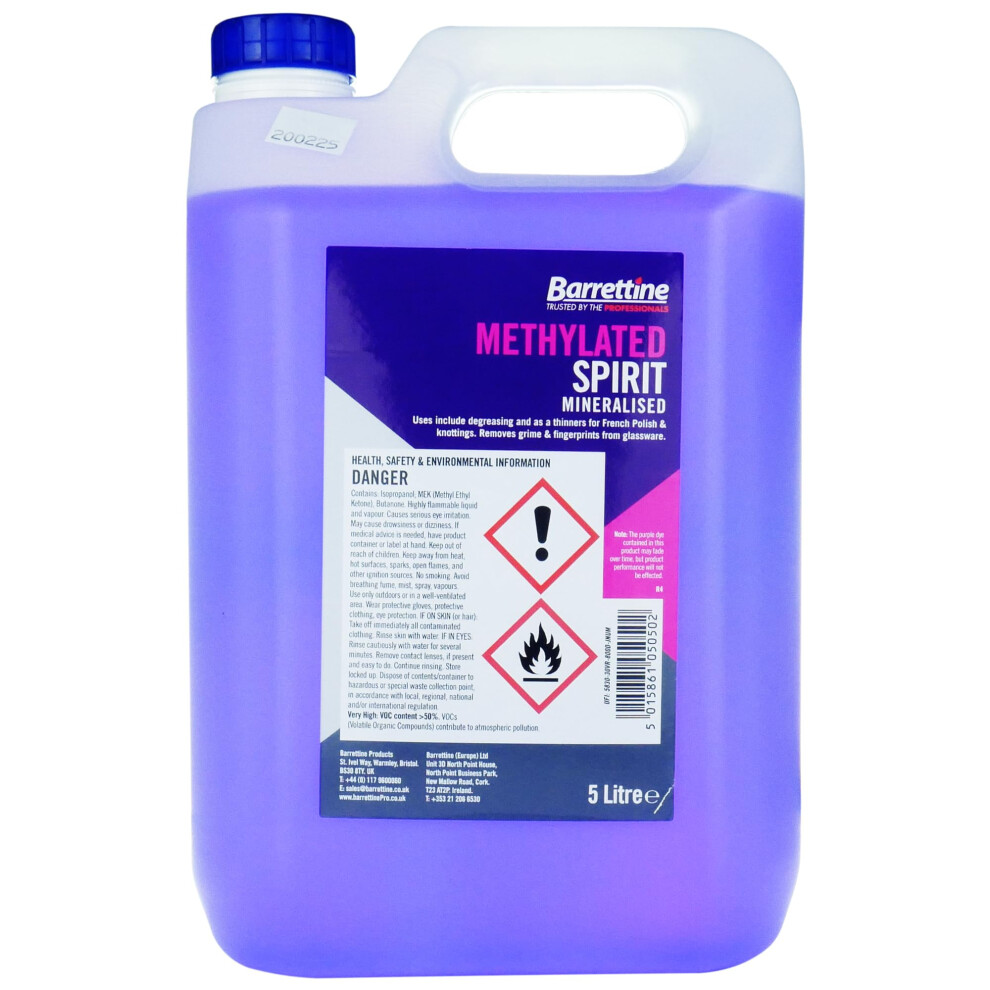 Barrettine Methylated Spirit - 5L-image-OPC-PRGWHHV-NEW