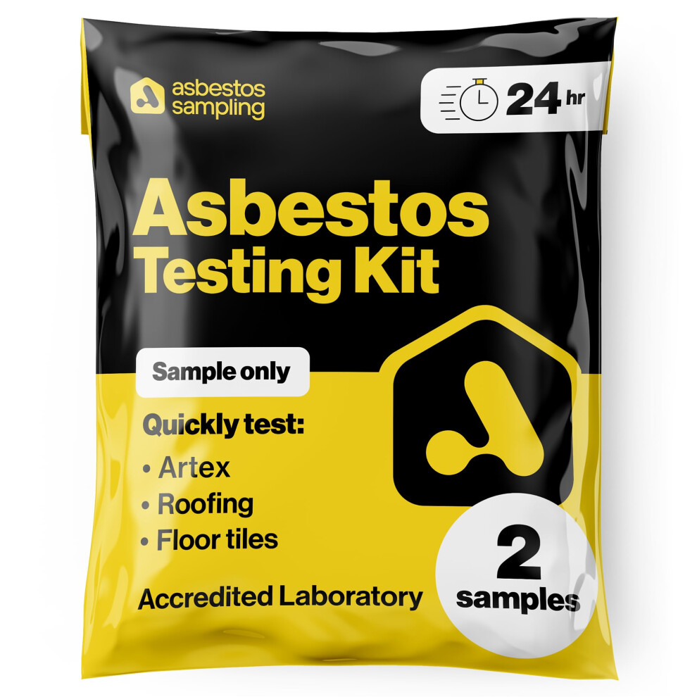 Asbestos-Sampling.com Asbestos Sample Only Test Kit (2 Samples) Includes 24Hr Lab Testing Fee, Instructions, Return Postage
