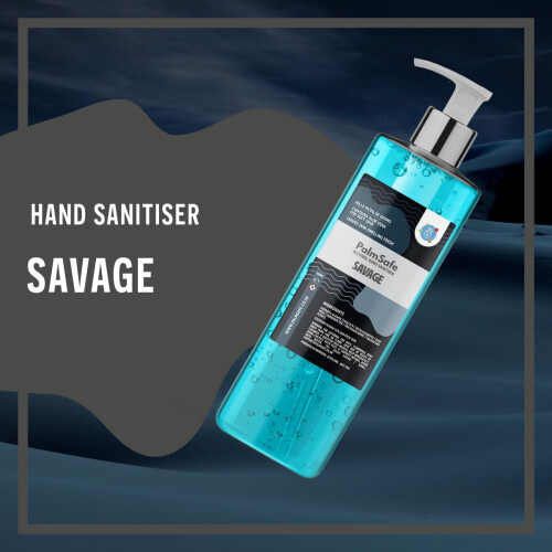 Palm Safe Savage Alcohol Hand Sanitiser 500 ml Pump Bottle 1