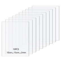 Taiyeestar 10 Pcs Clear Acrylic Sheets, 2mm Thick Clear Perspex Sheet, Transparent Plastic Sheet Acrylic Board, for Picture Frame Glass Replacement,