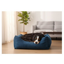 Geribbelde mandkussen Rechthoek Blauw 100 x 80 x 25 cm