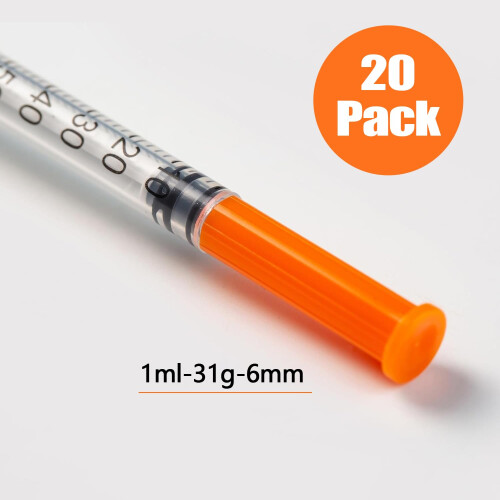 1ml 31G*6mm Plastic Multiple Uses Measuring Tools, Individually Sealed Packaging, Laboratory Accessories (20) 1