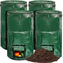 Compost Bin Bags 34 Gallon Heavy Duty Reusable Garden Waste Bags with Zipper Lid and Handles