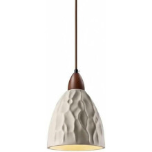 Nordic Concrete Pendant Light with Wood Accent, WabiSabi Textured Design, Adjustable Height