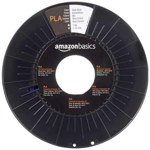 Amazon Amazon Basics PLA 3D Printer Filament, 1.75 mm, Dark Blue, 1 kg Spool 1