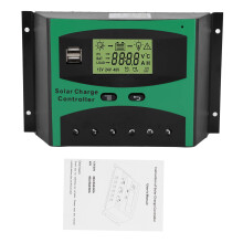 60A Solar Charge Controller with Dual USB Ports, 12V 24V Intelligent Regulator for Fast Battery Charging and Easy Installation