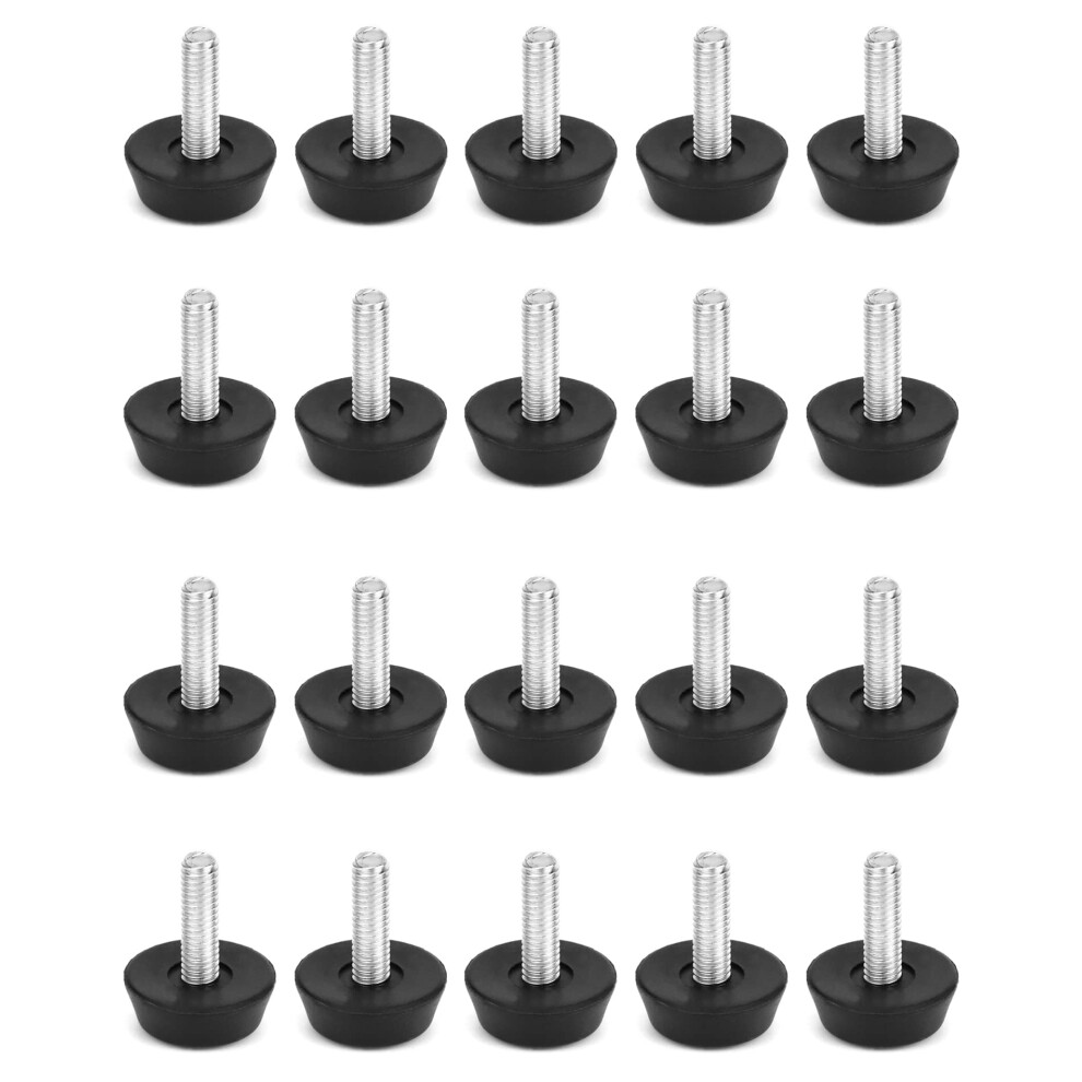 Qwork Levelling Feet Furniture Levellers Furniture Screw Leveling Foot M6x20mm 20 Pcs