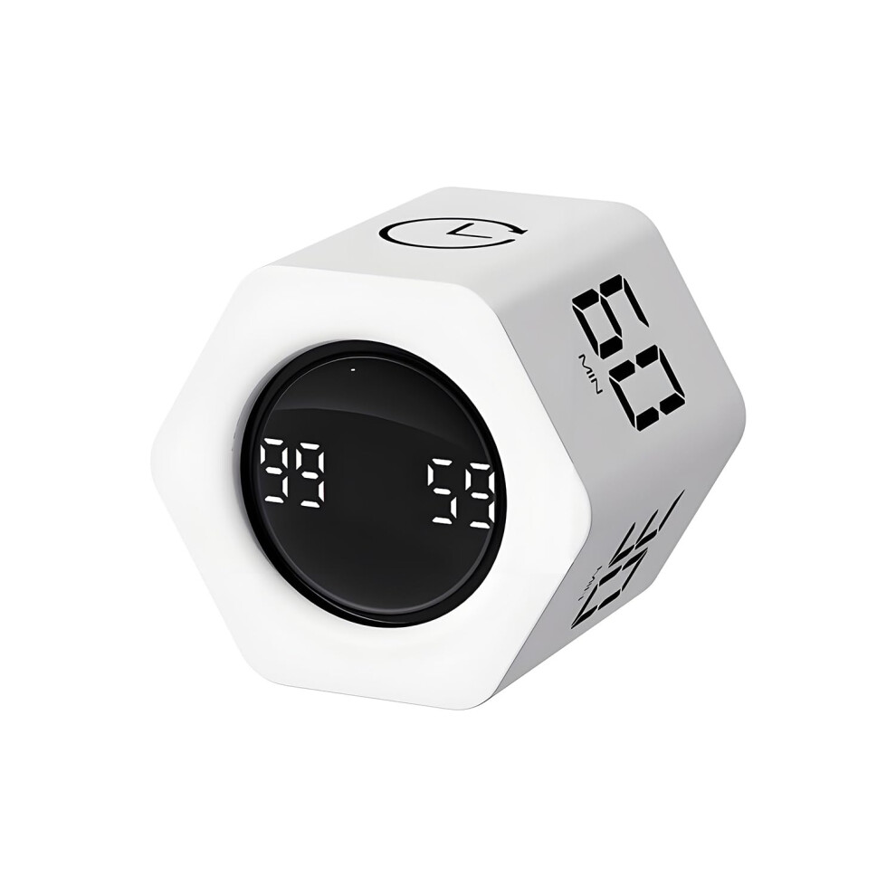 Qumox F6 Pomodoro Timer Cube, Hexagon Productivity Gravity Timer, Flip Clock, Silent, Vibrate & Sound Alarm Ideal For Work, Office, Adhd, Study, And 87042122
