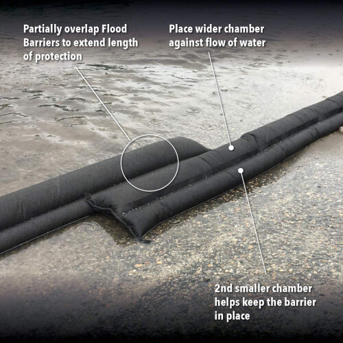 Quick Dam QD610-1 Water-Activated Flood Barrier-1 Pack, 10-ft, Black 2