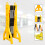4 Pcs Expandable Mobile Barrier for Safety - Yellow & Black | Plastic 5