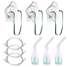 Nebuliser Kit 3 Pack with Nebuliser Mask Inhaler Chamber 2m Soft Tubing Nebuliser Replacement Set for Adults Universal Compatibility with Most Nebuli