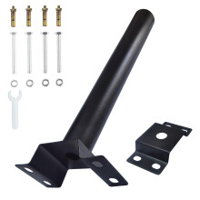 Solar Street Light Pole Mount 304 Stainless Steel Outdoor Bracket Arm 1.9 Inch Matte Black