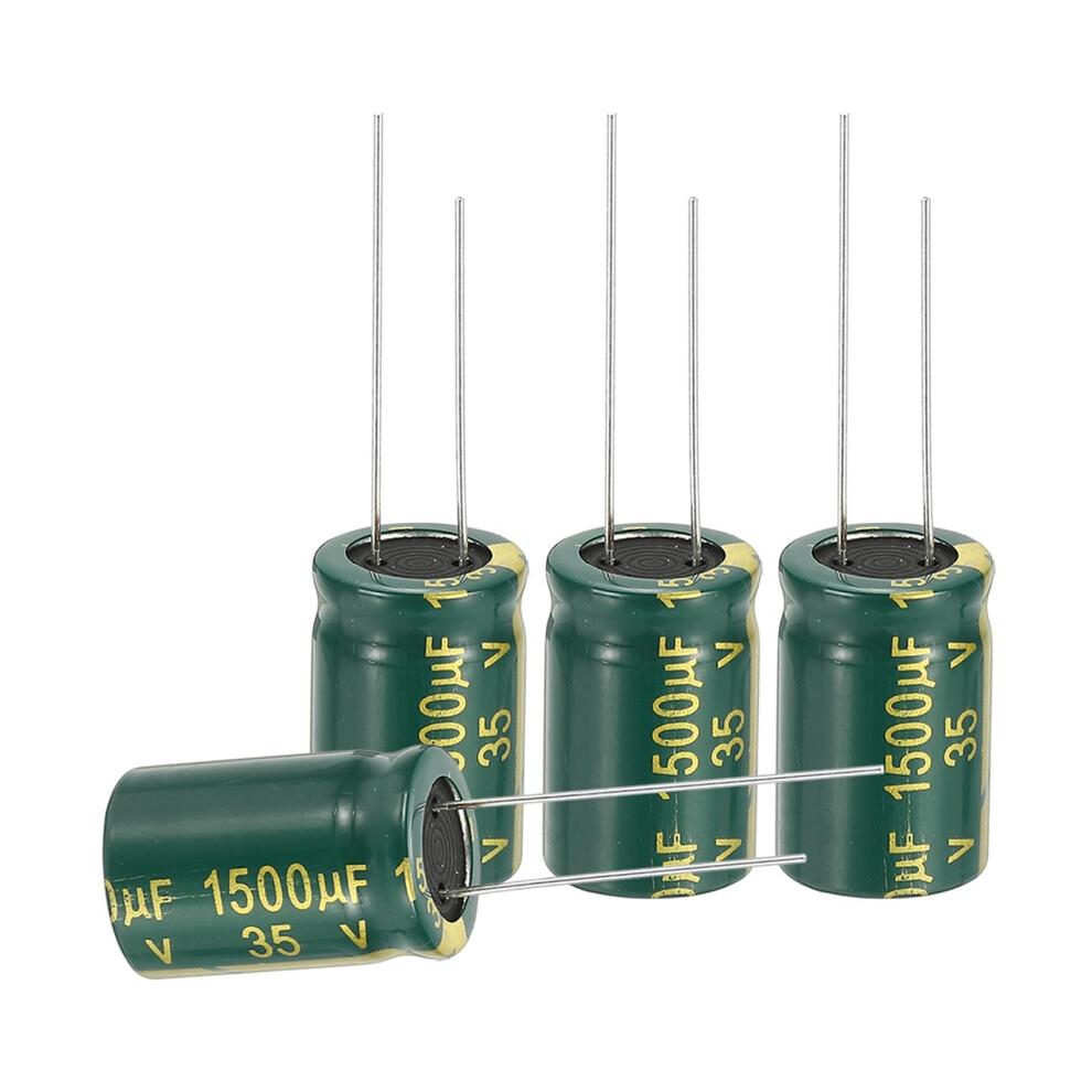 Sourcing Map 12Pcs Electrolytic Capacitor High Frequency 1500Uf 35V With Aluminum Radial Leads 13 X 21Mm High Ripple Current Low Impedance 34102589