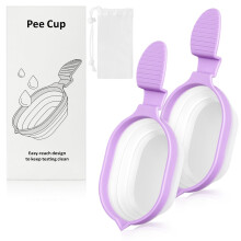 AYESY Reusable Pee Cup, 2PCS Collapsible Urine Collection Cups, 50 ML Urine Specimen Cups for Pregnancy Ovulation Test, Easy to Use & Clean