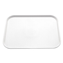 Olympia Kristallon Fast Food Tray, Medium Size: 415 x 305 mm/ 16.25 x 12 inch, White Polypropylene, Plastic Rectangular Restaurant Serving Tray, Comm