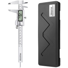 Proster Vernier Calipers 6 Inch/150 mm Digital Caliper Fractions/Inch/Metric Calipers Measuring Tool Stainless Steel Body/Silver Extra Large LCD Scre