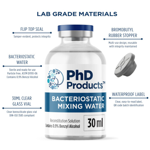 PhD Products Bacteriostatic Water - 30ml - Ultra Clean Reconstitution Solution 2