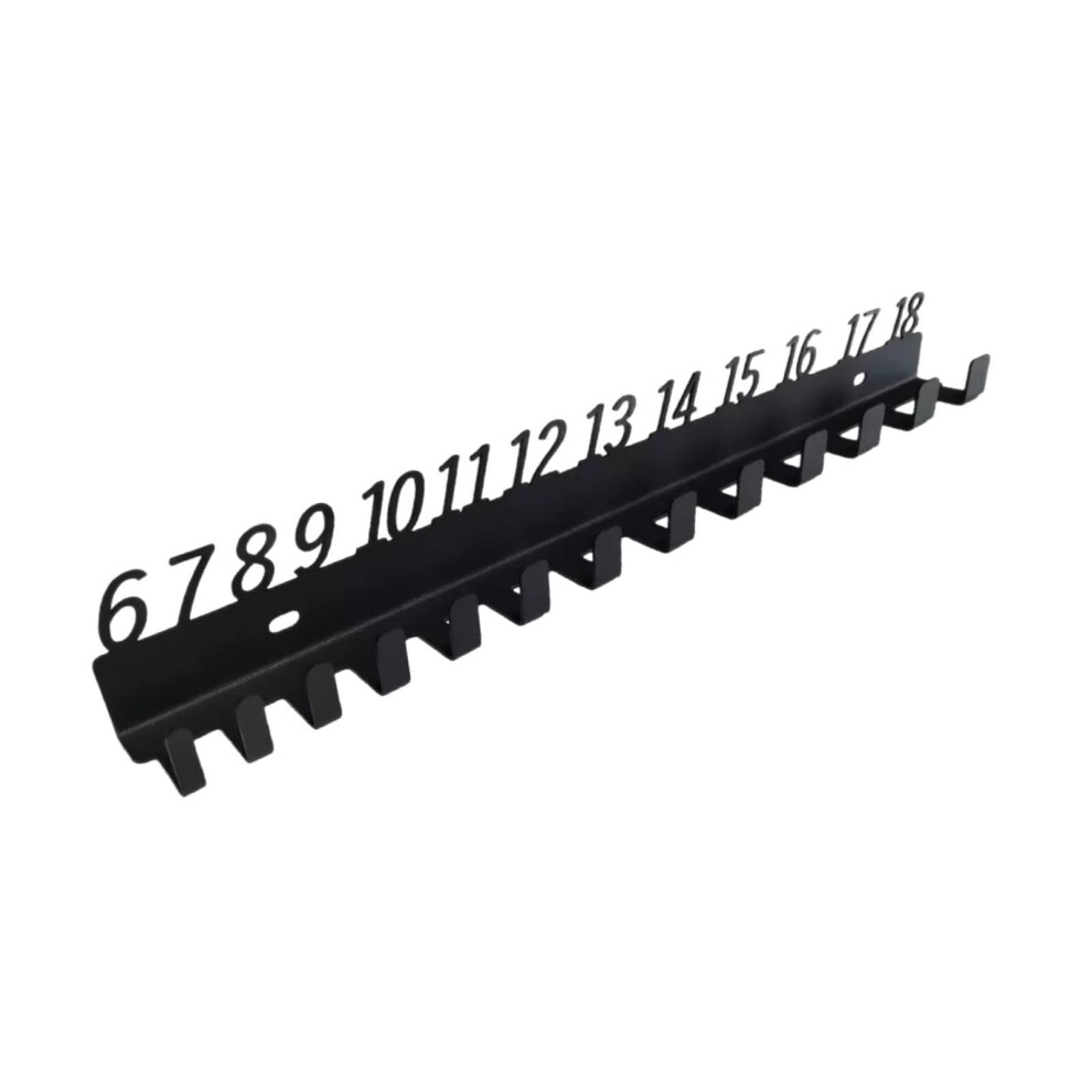 Carbon Steel Wall Mounted Wrench Organizer With Numbered Slots, 618 Compact Garage Tool Storage Rack 9070919978166