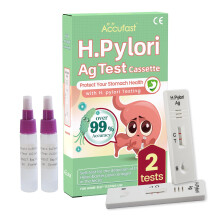 Accufast Helicobacter Pylori Test Kit x2- H.Pylori Ag Test Cassette | Heartburn Indigestion Home Self Test Kit | Stool Home Testing Kit - Screen Your
