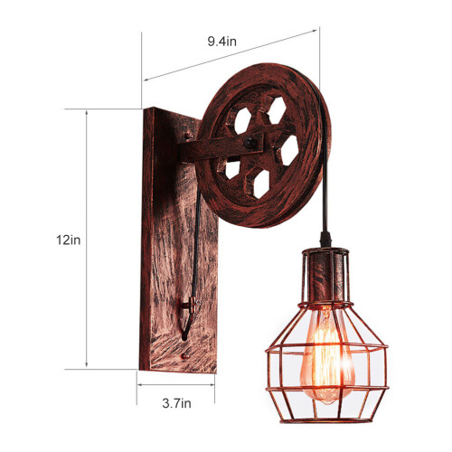 Aplique de pared industrial vintage con casquillo E27. 1