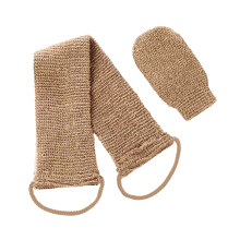 Natural Sisal Exfoliating Back Scrubber with Dual Pull Ring, Deep Cleaning Bath Towel 2 Pack