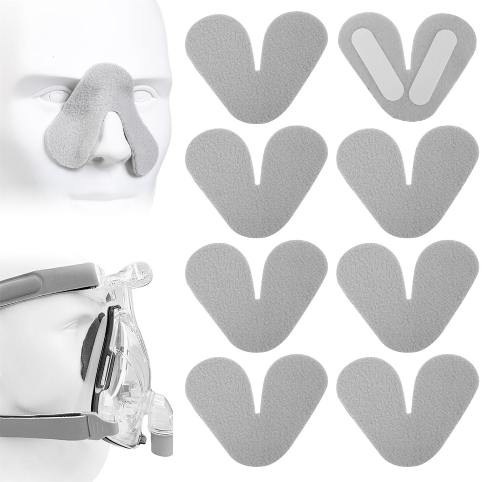 Zyxzuk Nose Pads For Cpap Mask 8Pcs Comfort Nasal Pads Avoiding Air Leaks Mask Liners For Cpap Macine Nose Bridge Protector Reduce Pressure Indentation
