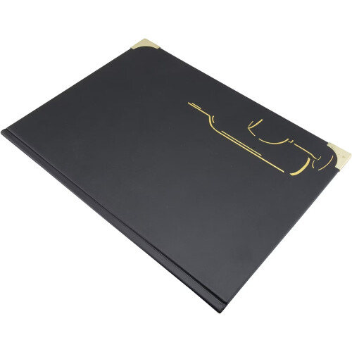 Securit Basic Range Wine Menu holder - Double-Sided Pocket Inserts - Elegant Sleek Design for Restaurants, Bars, and Events - (Black) 2