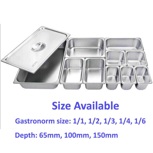 Gastronorm Pan, GN 1/9 65mm, SS201 with Lid 1