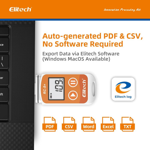 Elitech 50PCS Temperature Data Logger 32000 Points USB Temperature Data Recorder, PDF & CSV Data Report Export, RC-5+ 1