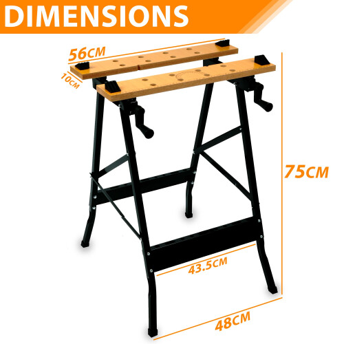 ZENO Workbench Tool Stand | Foldable Work Bench with Heavy Duty Steel Frame | Adjustable & Portable Work Table | 100KG 2