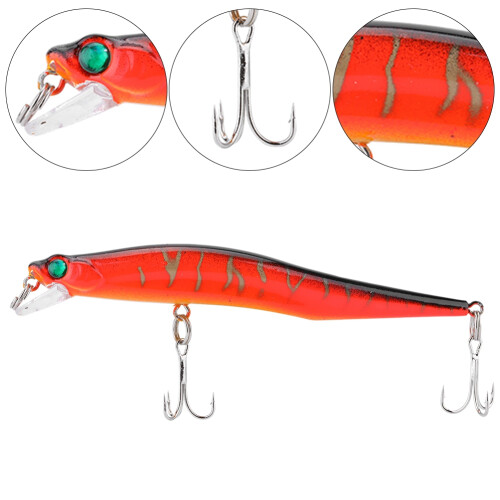 Πλωτό Crankbait με δελεαστική δράση και μεταφορά βάρους βολφραμίου για Bass Pike Walleye, 1