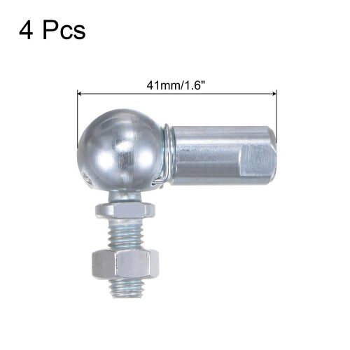 sourcing map 4pcs CS13 M8 Angle Ball Joint, M8x1.25 Right Hand Thread, A3-Steel Self-lubricating Ball Socket End Fitting 1