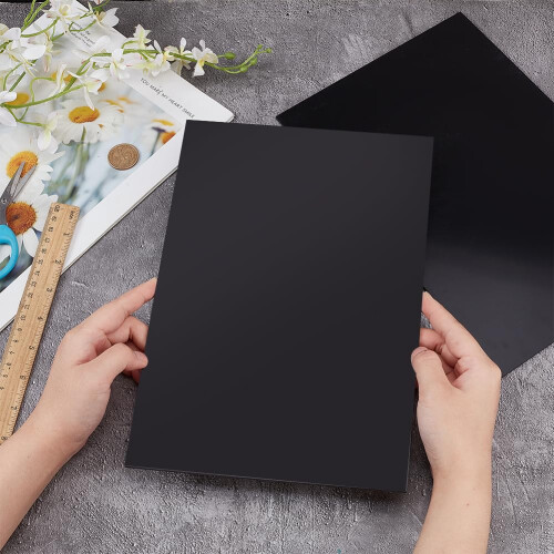 OLYCRAFT 2 Sheets Black ABS Plastic Sheet 30x20cm ABS Plastic Plates 2mm Thick Hard Board for Architectural Models Sand Table Building Model Material 2